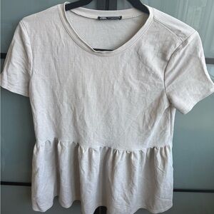 Zara Cream Peplum Top